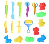 BRTNUP Juego de herramientas para amasar para niños, 9 accesorios de plastilina y 8 formas de animales con alfombrilla de amasar, formas y rodillos, juego de herramientas de amasado ideal para juegos