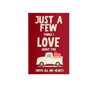 BRTNUP Just A Few Things I Love About You - Libro de regalo en blanco con texto en inglés "With All My Heart", libro de recuerdos personalizado, regalo sentimental romántico, libro de relleno con