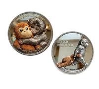 BRTNUP Moneda de apoyo emocional, Punch Monkey Challenge, coleccionable de doble cara, inspiradora salud mental, aliento motivador, regalo contra la ansiedad y la depresión
