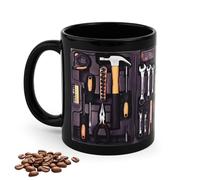 BRTNUP Taza de caja de herramientas mecánica, caja de herramientas mecánica, taza de café para bebidas frías y calientes, caja de herramientas, taza de café de cerámica para papá, marido, regalo ideal