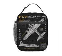 BRTOLIIAO B-17 Fly Fortress Spitfire Bolsa de Almuerzo Aislada Avión de Combate Piloto de Guerra Mundial Avión Avión Refrigerador portátil Caja Bento Térmica