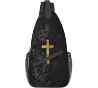 BRTOLIIAO Bolsa bandolera de Cruz de Navidad de Jesús Cristián Mochila bandolera Bolsa de hombro en el pecho para mujeres Hombres Viaje Senderismo Casual