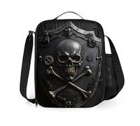 BRTOLIIAO Bolsa de almuerzo con tirantes de hombro en forma de calavera para niños y niñas. Mejores regalos Bento de dibujos animados 3D para niños