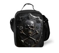 BRTOLIIAO Bolsas de almuerzo aislantes con tiras de hombro en forma de calavera Dibujos animados 3D para niños/niñas para picnic para conservar comida Bolsa térmica para la fiambrera