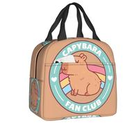 BRTOLIIAO Bolsas de almuerzo personalizadas y adorables del Club de Fans de Capybara para mujer, refrigeradora térmica reutilizable para la escuela de bento