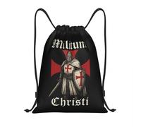 BRTOLIIAO Caballeros Templarios WArrio De Cristo Militum Christi Bolsa con cordón para entrenamiento Mochilas de yoga Mujeres Deportes para hombres Mochila de saco de gimnasio