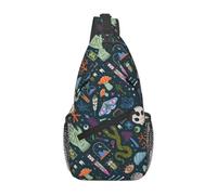 BRTOLIIAO Curiosidades personalizadas Patron de bruja de Halloween Mochila bandolera para hombres Brujería Oculta mágica Bolsas de hombro para senderismo