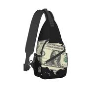 BRTOLIIAO Mapa artístico de billete de un dólar Bandolera Bolsas de pecho Bolsas de dinero Mochila de viaje Mensajería Deportes Adolescentes Bolsa de hombro unisex