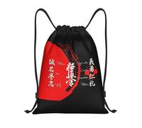 BRTOLIIAO Mochila personalizada de Kyokushin Karate Bushido Values con cordón para deportes para mujeres Bolsa de entrenamiento de artes marciales masculina