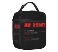 BRTOLIIAO Mr Robot Crazy Bolsa térmica aislante para mujeres Reutilizable Arch Programador Linux Refrigerador Caja Bento térmica Camping Beach Camping