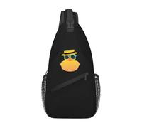 BRTOLIIAO Pato de goma Patito con sombrero de navegante y gafas de sol Bolsa de pecho para hombres Mochila bandolera Mochila de pecho Mochila de senderismo Bolsa de hombro