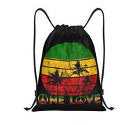 BRTOLIIAO Rasta Reggae One Love Retro Vintage Sunset Jamaica Vacation Mochila con cordón Bolsa deportiva de gimnasio para mujeres Hombres Mochila de compra