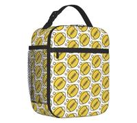 BRTOLIIAO Rifvera multifunción para mujeres con patrón de rugby reutilizable, bolsa térmica aislante para alimentos, alumna escolar