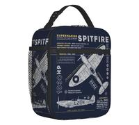BRTOLIIAO Supermarine Spitfire Bolsa de Comida Aislante Piloto de Avión Avión Refrigerador de Avión Caja Bento Térmica Niños Escolares