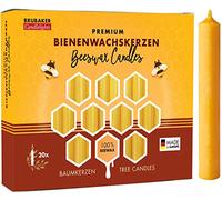 BRUBAKER 100 Paquetes de Velas de Árbol 100% de Cera de Abeja Velas de Navidad Piramidales Amarillo Miel