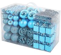 BRUBAKER 101-piezas de Bolas de Navidad con Copas de árboles Azul