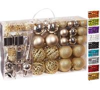 BRUBAKER 101-piezas de Bolas de Navidad con Copas de árboles Color champaña
