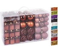 BRUBAKER 101-piezas de Bolas de Navidad con Copas de árboles Color marrón