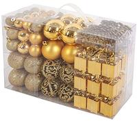 BRUBAKER 101-piezas de Bolas de Navidad con Copas de árboles Oro