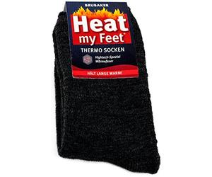 BRUBAKER 2 pares de calcetines térmicos Heat My Feet, antracita, 39-42