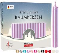 Brubaker 20 Paquete de Cera para Velas de Árbol - Lila | Velas de Pirámide y de Árbol de Navidad