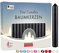 Brubaker 20 Paquete de Cera para Velas de Árbol - Negro | Velas de Pirámide y de Árbol de Navidad