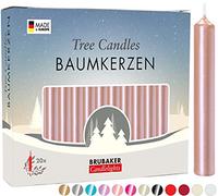Brubaker 20 Paquete de Cera para Velas de Árbol - Oro rosa | Velas de Pirámide y de Árbol de Navidad