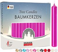 Brubaker 20 Paquete de Cera para Velas de Árbol - Pink | Velas de Pirámide y de Árbol de Navidad