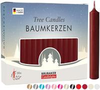 Brubaker 20 Paquete de Cera para Velas de Árbol - Rojo Oscuro