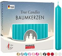Brubaker 20 Paquete de Cera para Velas de Árbol - Turquesa | Velas de Pirámide y de Árbol de Navidad
