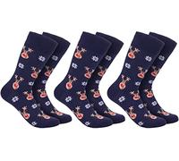 BRUBAKER 3 Pares de Calcetines de Navidad para Hombres y Mujeres - Motivo Navideño - Reno - Calcetines de Algodón Navideños - Regalo para el Adviento, Papá Noel y la Navidad