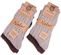 BRUBAKER 4 Pares de Calcetines Alpaca - Set de Calcetines de Invierno Para Hombre y Mujer
