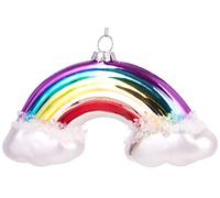 BRUBAKER Arco Iris con Nubes de Colores - Bola de Navidad de Vidrio Pintado a Mano - Bola de arbol de Navidad con Figuras de Decoración Divertidas Colgantes - 12 cm