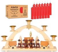 BRUBAKER Arco Navideño con Set de 50 Velas Rojas - Cantantes de Villancicos - Arco Tradicional para Velas Reales - Marco de Luz Estacional de 32 cm - Decoración Festiva para Las Fiestas