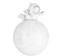 BRUBAKER Astronauta en la Luna Bola de Navidad - Pintada a Mano y soplada con la Boca - Adorno de árbol de Navidad de Aterrizaje en la Luna para los Aficionados al Espacio