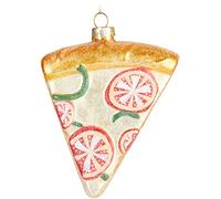 BRUBAKER Bola de Navidad de Pizza de Vidrio - Pintada a Mano y soplada con la Boca - Decoración del árbol de Navidad Pizza Pieza Divertida - Figuras de Árbol de Navidad Decoración Colgante