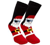 BRUBAKER Calcetines de Navidad Cálidos para Hombres y Mujeres - Calcetines de Invierno in Diseño de Papá Noel - Calcetines Gruesos de ABS Antideslizantes para Navidad - Unitalla (UE 40-45)
