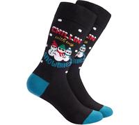 BRUBAKER Calcetines de Navidad para Hombres y Mujeres - Chillin with my Snowmies - Calcetines de Algodón Navidad - Talla 35-40