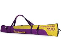 BRUBAKER 'Carver Pro 2.0' Bolsa Porta Esquís - Bolsa Deporte De Nieve para Transportar Un Par De Esquís Y Bastones - Funda Reforzada - Púrpura/Amarillo - 170 cms. ó 190 cms.