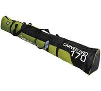 BRUBAKER 'Carver Pro 2.0' Bolsa Porta Esquís - Bolsa Deporte De Nieve para Transportar Un Par De Esquís Y Bastones - Verde Amarillento/Negro - 170 cms.