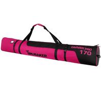 BRUBAKER Carver Pro - Bolsa de esquí acolchada para 1 par de esquís y bastones - Bolsa de esquí resistente al desgarro para transporte y almacenamiento - Rosa Negro - 170 cm o 190 cm