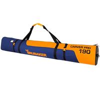 BRUBAKER Carver Pro - Bolsa de esquí para 1 par de esquís y bastones - acolchada, resistente y robusta - Funda de esquí con cremallera bidireccional, azul/naranja
