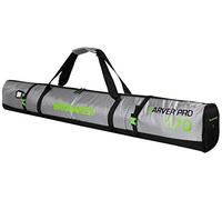 BRUBAKER CarverTec Pro Bolsa Porta esquís - Bolsa Deporte de Nieve para Transportar un par de esquís y Bastones - Funda Reforzada - Verde Plata