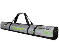 BRUBAKER CarverTec Pro Bolsa Porta esquís - Bolsa Deporte de Nieve para Transportar un par de esquís y Bastones - Funda Reforzada - Verde Plata