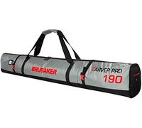BRUBAKER CarverTec Pro Bolsa Porta esquís - Bolsa Deporte de Nieve para Transportar un par de esquís y Bastones - Funda Reforzada - Rojo Plateado