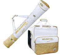 BRUBAKER Conjunto 'St. Moritz' - Bolsa para Botas y Casco de ski Junto + Bolsa para un par de Ski - Blanco/Dorado - 170 cm