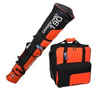 BRUBAKER Conjunto 'Super Function 1.0' Bolsa para Botas y Casco de ski Junto a 'Carver Pro 1.0' Bolsa para un par de Ski - Naranja/Negro - 190 cms.