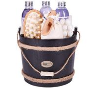 BRUBAKER Cosmetics Juego de Baño de Bienestar - Lavanda - Juego de Regalo de 9 Piezas con Accesorios de Cuidado y Masaje en Bañera Decorativa