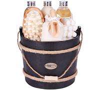 BRUBAKER Cosmetics Juego de Baño de Bienestar - Mango Melocotón - Juego de Regalo de 9 Piezas con Accesorios de Cuidado y Masaje en Bañera Decorativa