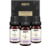 BRUBAKER Cosmetics Set de 3 Aceite de Pachulí - Relajación y Sueño - Aceites Esenciales Set de Regalo de Aromaterapia 3 x 10 ml Aceite de Pachulí Natural y Vegano
